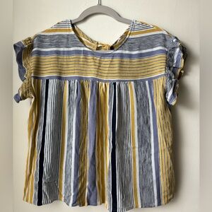 Hem & Thread- Ladies Shirt- Size-S  Short Sleeved Color-Multi-Color Stripes
